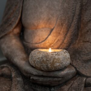 buddha, candle, light